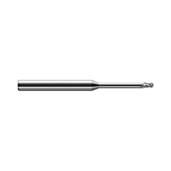 Miniature End Mill - Ball - Long Reach, Stub Flute